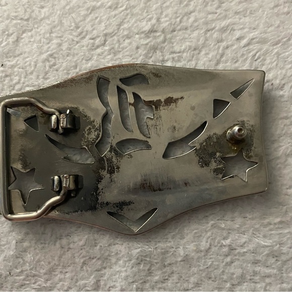 Batch Of Three Vintage Belt Buckles Including Brass Harley Davidson - Picture 7 of 7